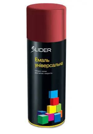 Емаль SLIDER color універсальна 3011 вишнева, аер. упаковці 400 мл